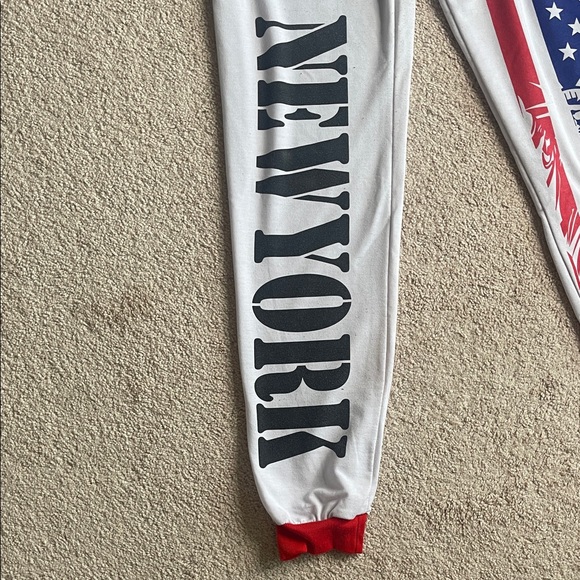 New York Patriotic Jogger Pants - Red, White, and Blue - Picture 3 of 5